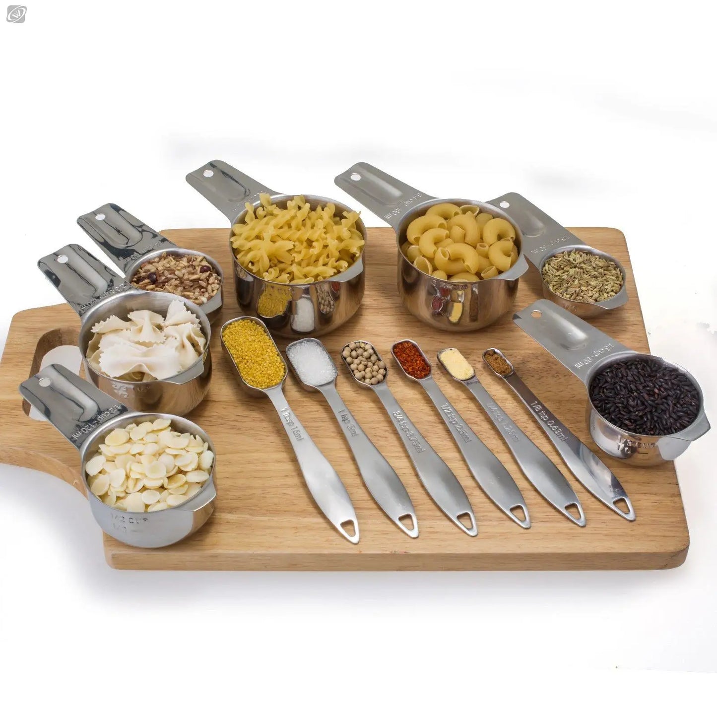 Deluxe Stainless Steel Measuring Cups and Spoons Set- Premium Measure Cups and Tablespoons Stackable Home kitchen