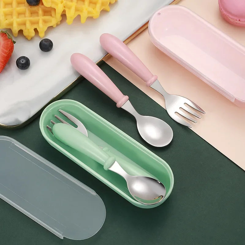 Stainless Steel Toddler Dinnerware Set - Baby Cutlery Set