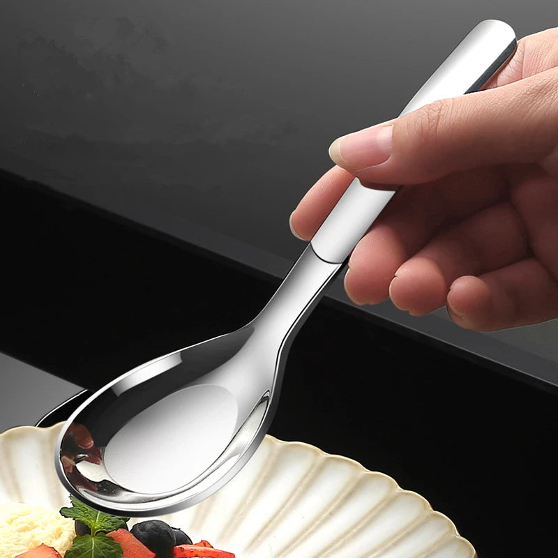 Korean Style Stainless Steel Flat-bottomed Spoon