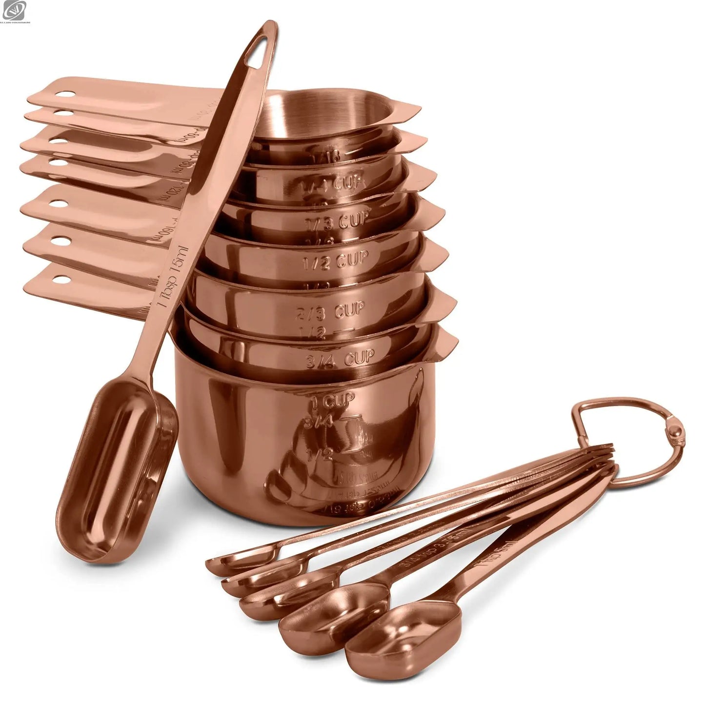 Deluxe Stainless Steel Measuring Cups and Spoons Set- Premium Measure Cups and Tablespoons Stackable Home kitchen