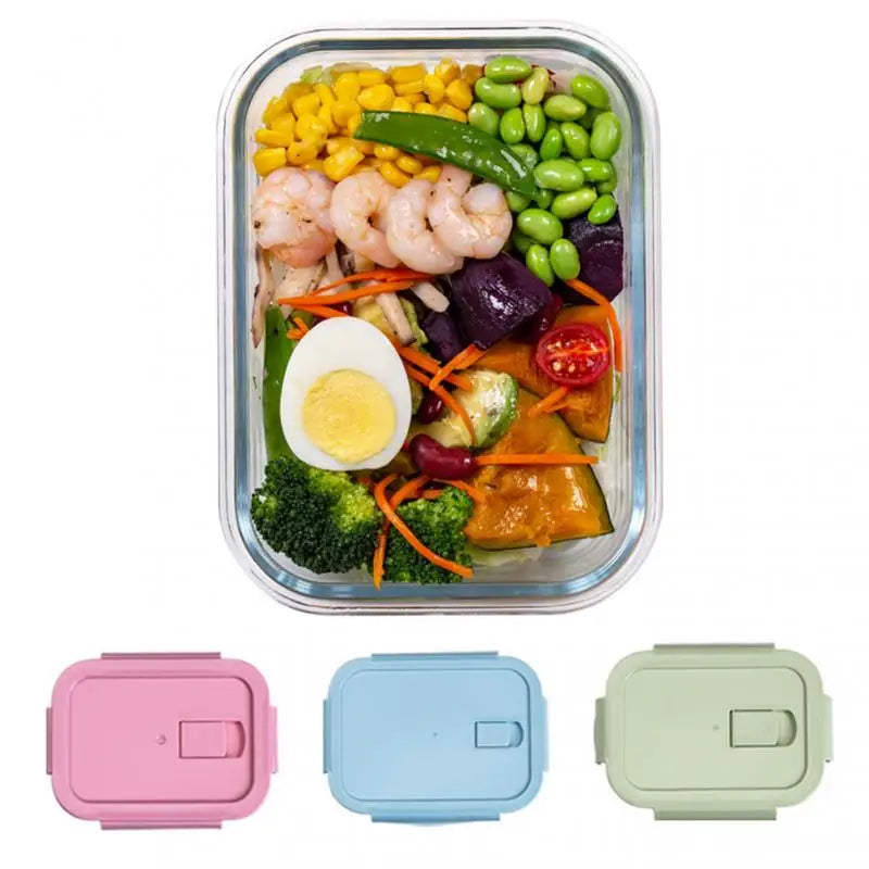 Multi-grid Glass Lunch Box Meal Prep Containers Glass Food Storage Containers With Lids