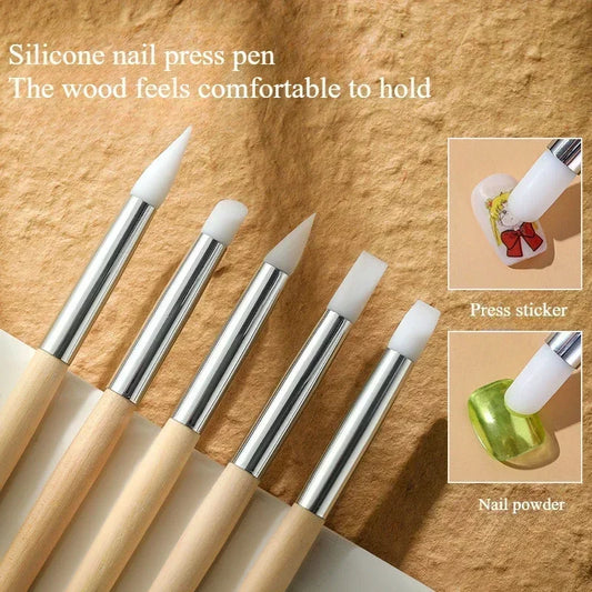 Silicone Nail Art Pen / Brush UV Gel Polish & Sticker Transfer Manicure Tool