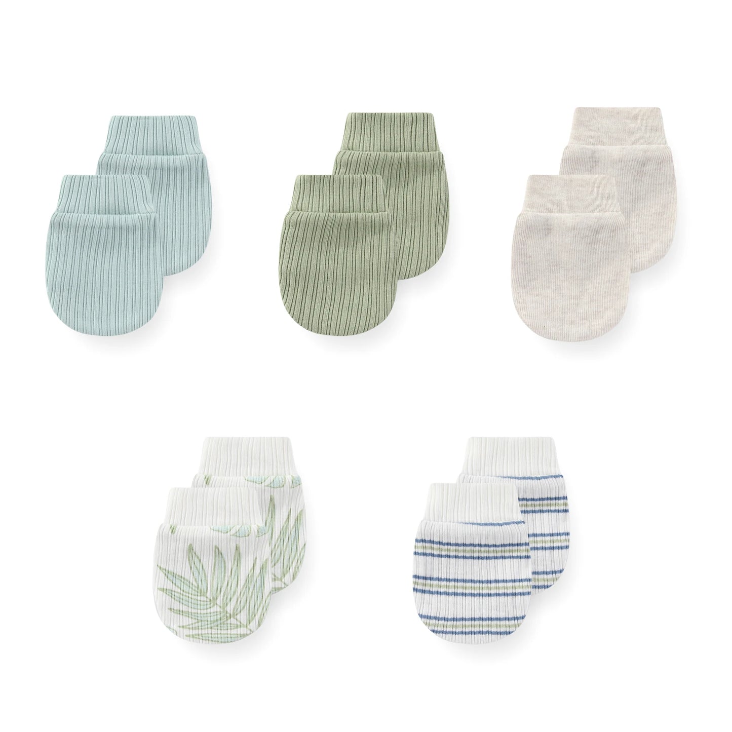 5 pack Newborn Baby Mittens 100% Cotton 0-6 Months Baby