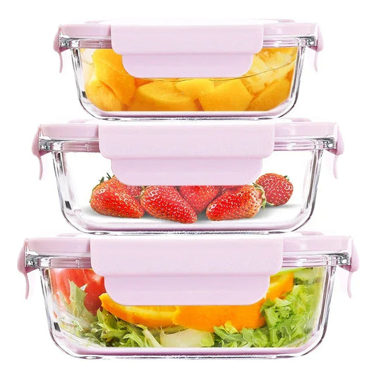 Leak Proof Glass Lunch Box and Meal Prep Containers