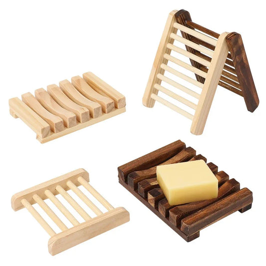 Natural Wood Portable Rack for Bathroom Storage