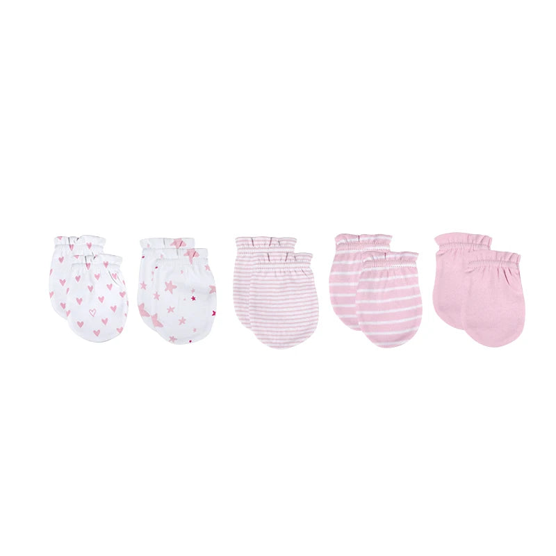 5 pack Newborn Baby Mittens 100% Cotton 0-6 Months Baby