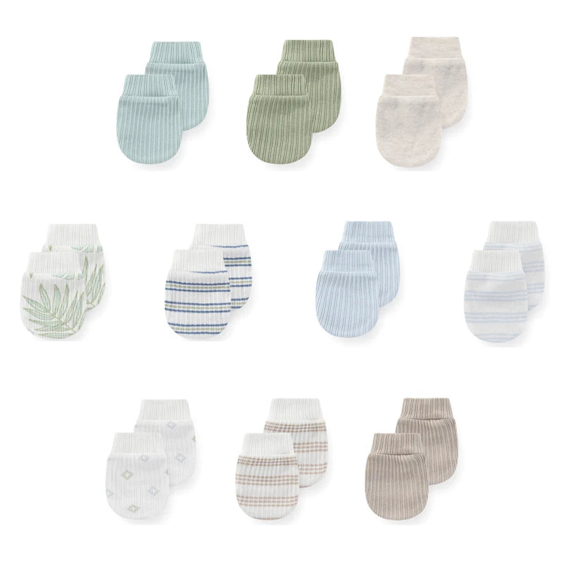 5 pack Newborn Baby Mittens 100% Cotton 0-6 Months Baby