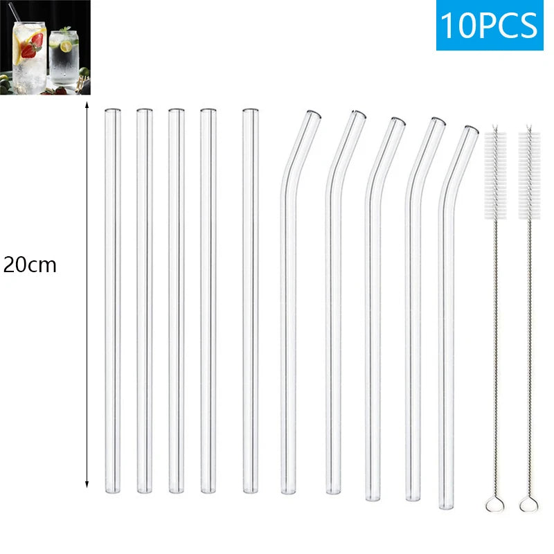 Multipack Glass and Metal Straws with Brushes Eco Friendly Reusable