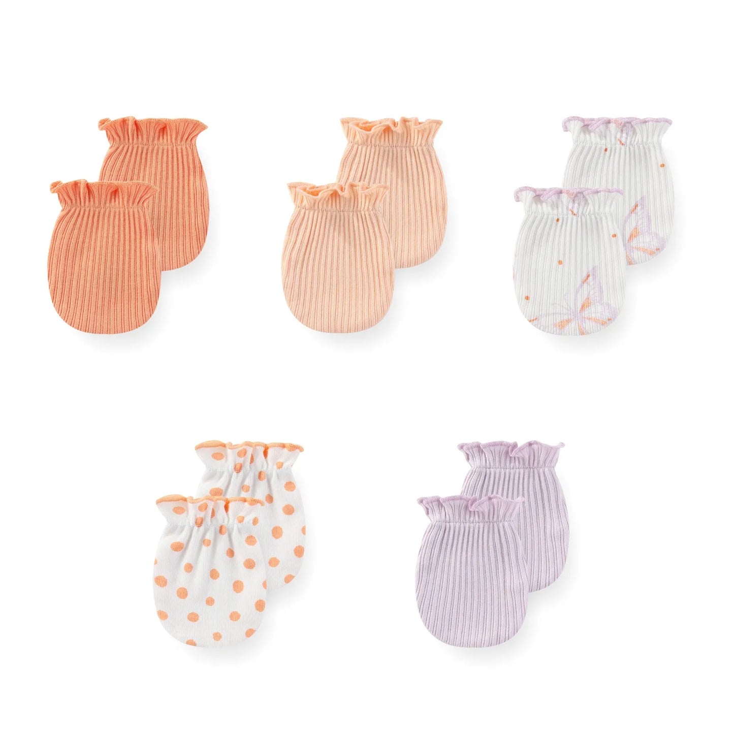 5 pack Newborn Baby Mittens 100% Cotton 0-6 Months Baby