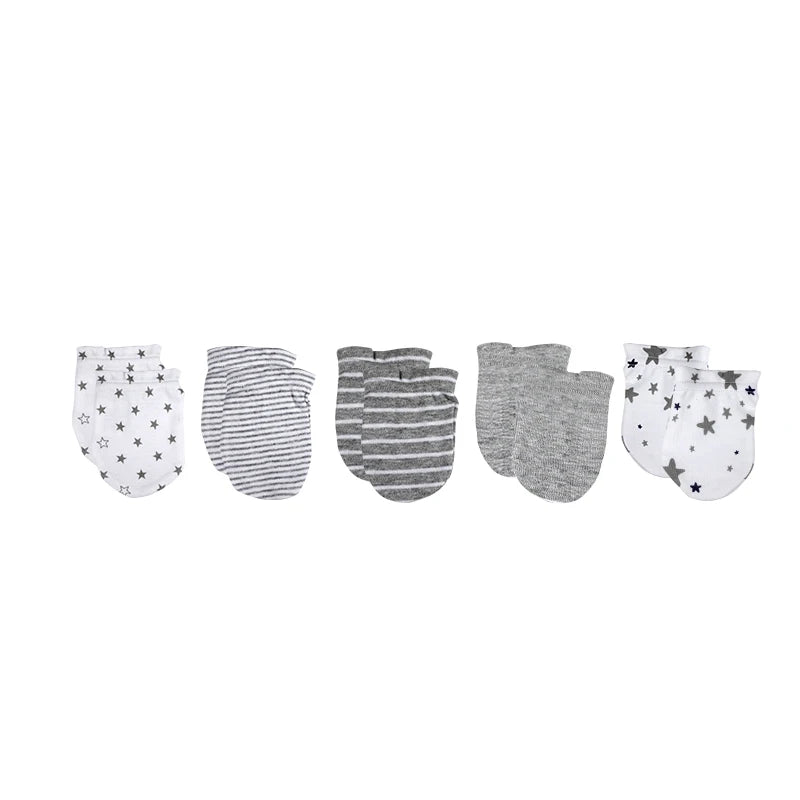 5 pack Newborn Baby Mittens 100% Cotton 0-6 Months Baby