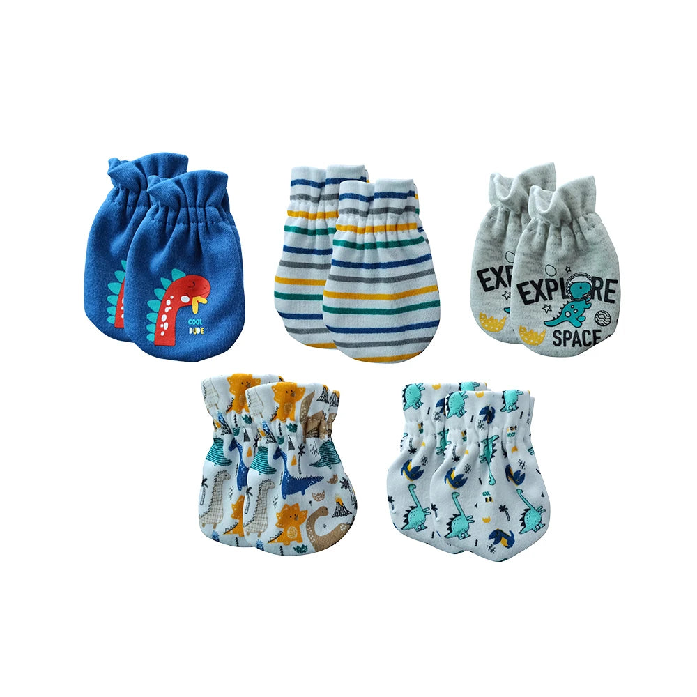 5 pack Newborn Baby Mittens 100% Cotton 0-6 Months Baby
