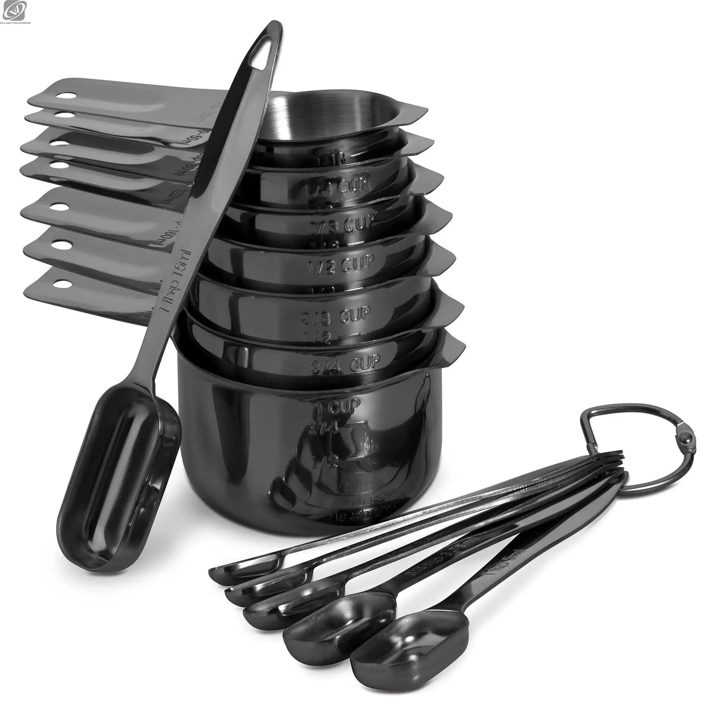 Deluxe Stainless Steel Measuring Cups and Spoons Set- Premium Measure Cups and Tablespoons Stackable Home kitchen