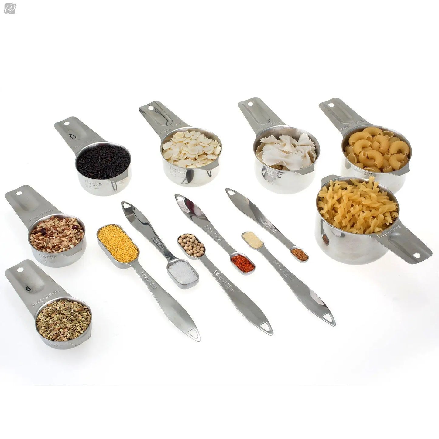 Deluxe Stainless Steel Measuring Cups and Spoons Set- Premium Measure Cups and Tablespoons Stackable Home kitchen