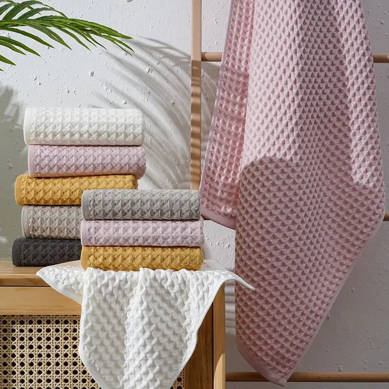 100% Cotton Waffle Bath Towel Set