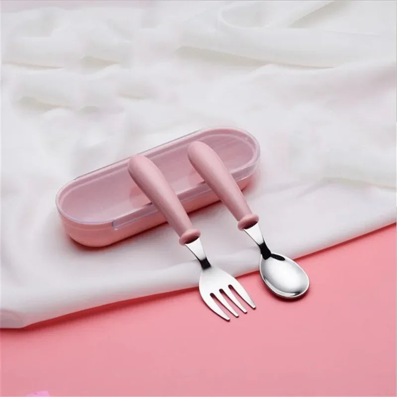 Stainless Steel Toddler Dinnerware Set - Baby Cutlery Set