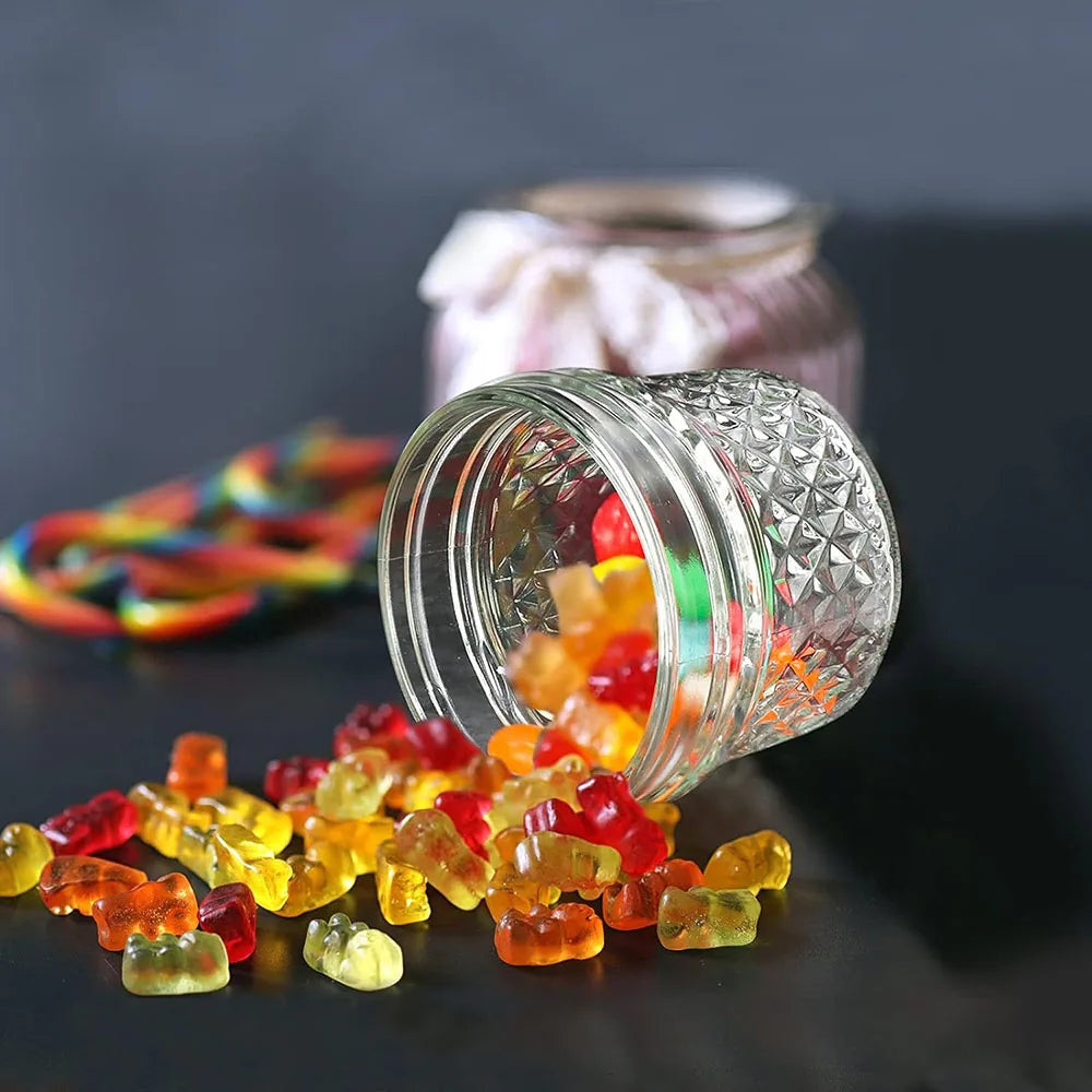 4oz Mini Vintage Glass Mason Spice Jars With Lid